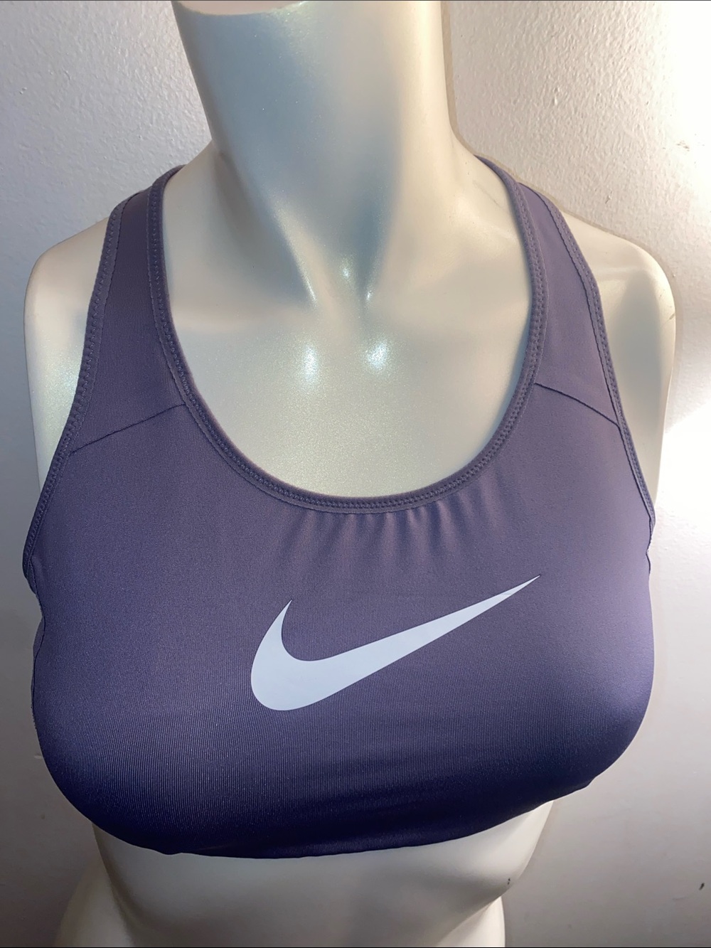Nike Lavender High-Neck Sports Bra with White Swoosh women’s